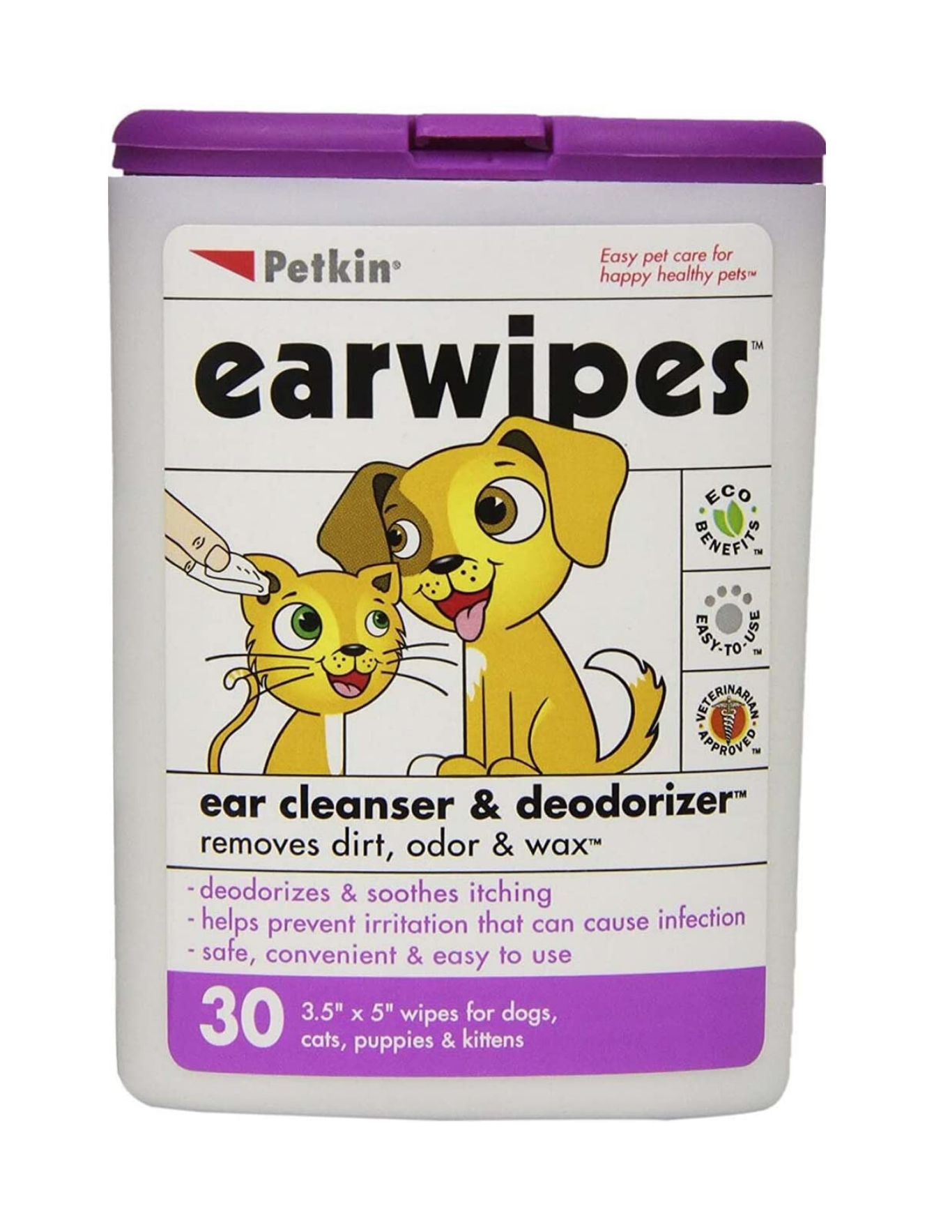 10% OFF: Petkin Ear Wipes For Cats & Dogs 30ct